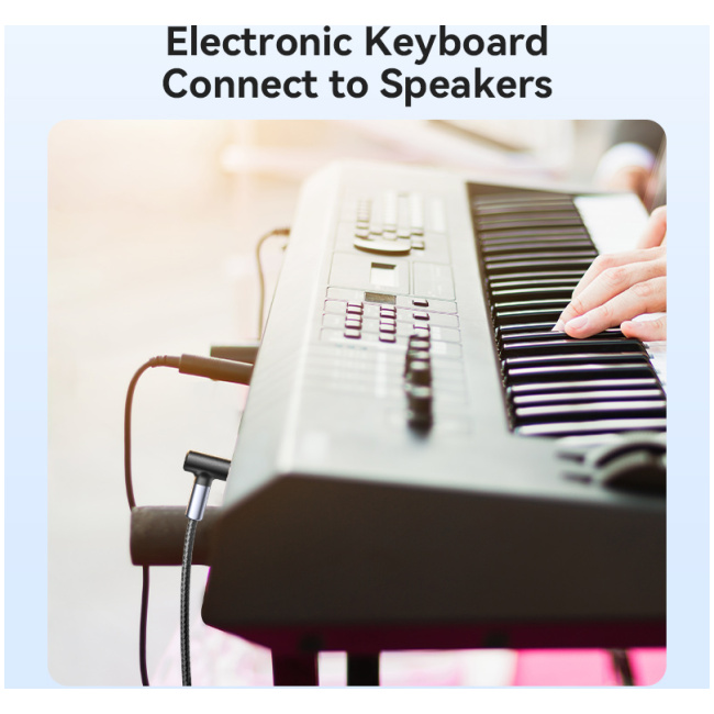 Vention AUDIO 6.3mm M-M Braided Cable Right Angle 5.0m BKEHJ - Image 6