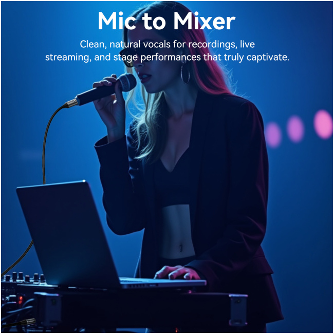 Vention AUDIO 6.3mm to XLR M-F Cable Braided-Metal 1.0m BKGHF - Image 5