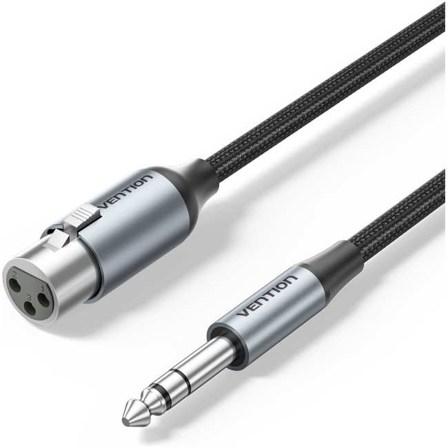 Vention AUDIO 6.3mm to XLR M-F Cable Braided-Metal 1.0m BKGHF