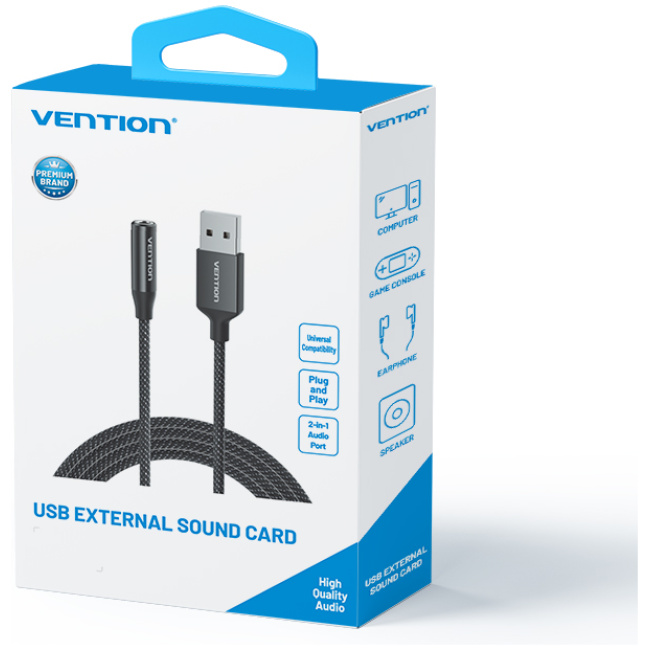 Vention AUDIO CONVERTER USB-A to 1x3.5mm 1.0m Cable Braided CVEBF - Image 14