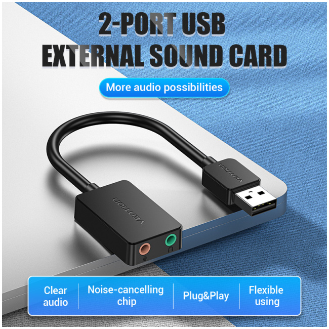 Vention AUDIO CONVERTER USB-A to 2x3.5mm 1.0m Cable CDYBF - Image 2