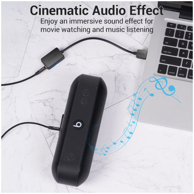 Vention AUDIO CONVERTER USB-A to 2x3.5mm 1.0m Cable CDYBF - Image 5