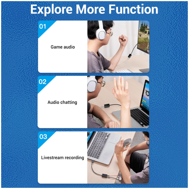 Vention AUDIO CONVERTER USB-A to 2x3.5mm 1.0m Cable CDYBF - Image 7