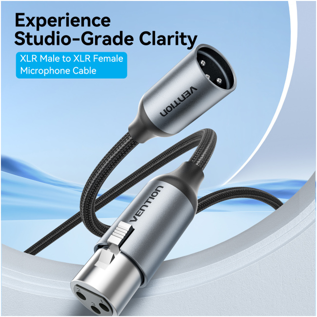 Vention AUDIO XLR M-F Cable Braided-Metal 5.0m BKHHJ - Image 2