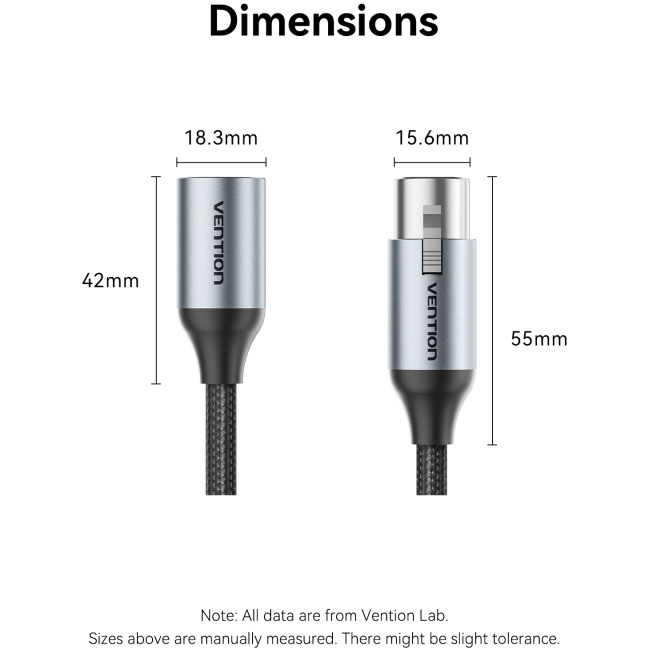 Vention AUDIO XLR M-F Cable Braided-Metal 5.0m BKHHJ - Image 10