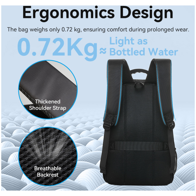 Vention Backpack 15.6'' Water-Repellent USB Charge & Lock Black KRKB0 - Image 9