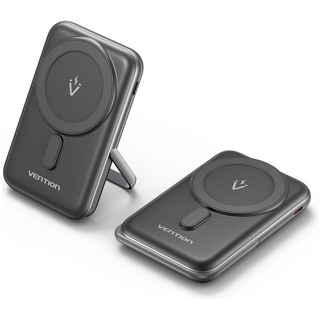 Vention Powerbank Wireless Magnetic 10000mAh 20W with Stand Black FHNB0 - Image 2