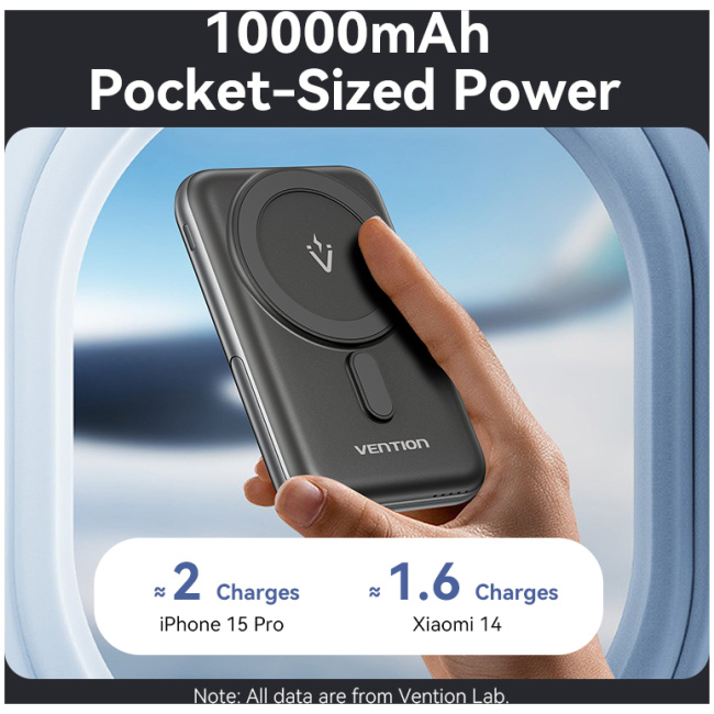 Vention Powerbank Wireless Magnetic 10000mAh 20W with Stand Black FHNB0 - Image 13