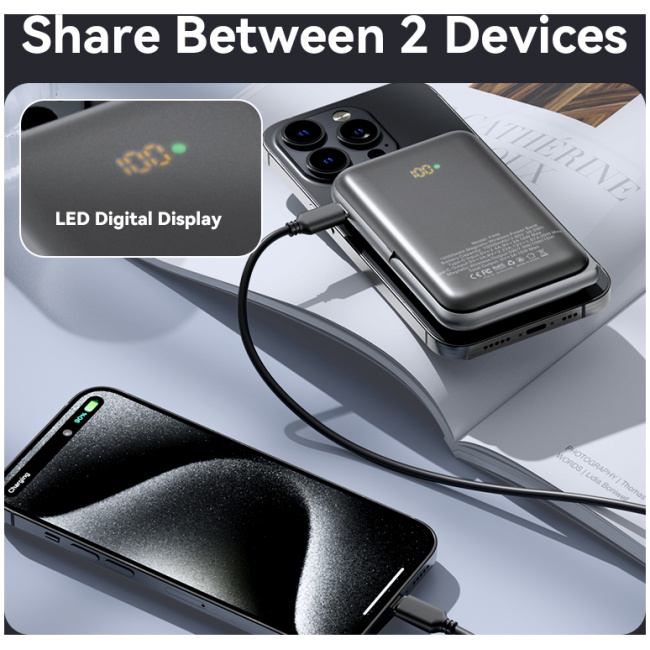Vention Powerbank Wireless Magnetic 10000mAh 20W with Stand Black FHNB0 - Image 8