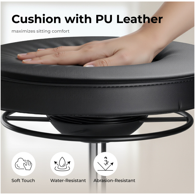 Lumivida Office Stool Ergonomic with Height Adjustale Faux Leather Upholstered Seat CH04-12 - Image 7