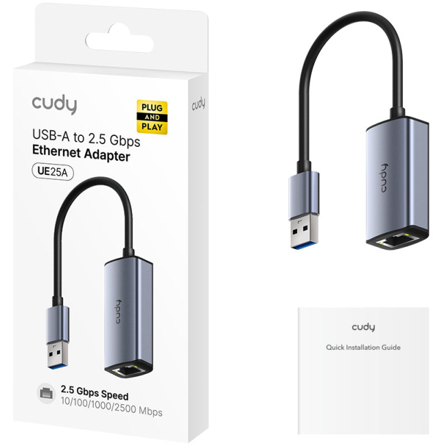 Cudy Converter USB-A to 2.5Gbe LAN Aluminium UE25A - Image 2