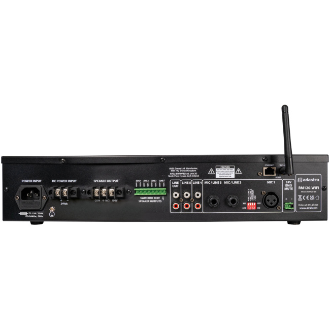 Adastra RM120-WIFI 120W Amplifier 100V with 4 Zones FM/USB/BT/WiFi 953.234UK - Image 2