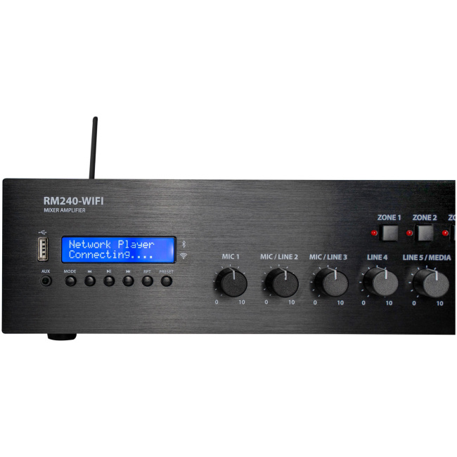 Adastra RM240-WIFI 240W Amplifier 100V with 4 Zones FM/USB/BT/WiFi 953.235UK - Image 4