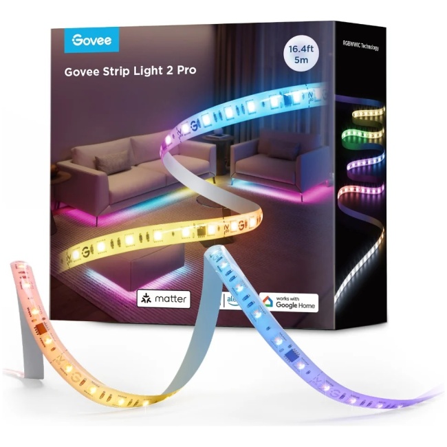 Govee LED Light Strip RGBICWW Smart WiFi & BT w/Protective Coating 5m (Matter) H61F5