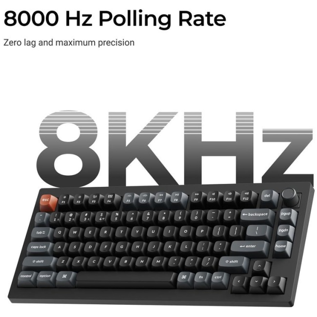 Keychron V1 Ultra (V1U-D1) QMK/VIA 8K Wireless Custom Mechanical Keyboard Red Switch RGB 75% US - Image 3