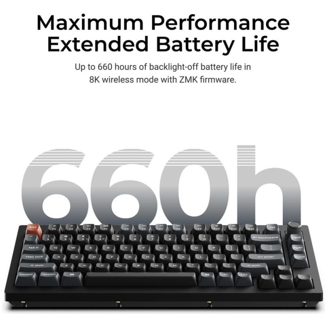Keychron V1 Ultra (V1U-D1) QMK/VIA 8K Wireless Custom Mechanical Keyboard Red Switch RGB 75% US - Image 5