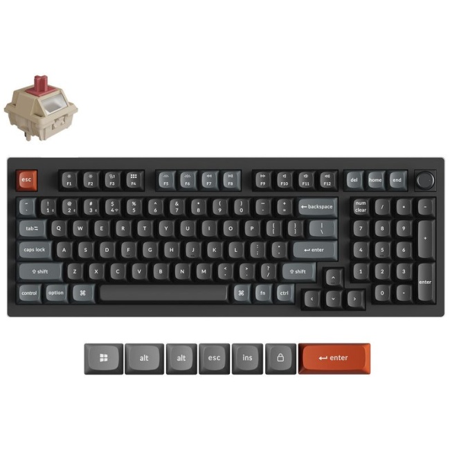 Keychron V5 Ultra (V5U-D1) QMK/VIA 8K Wireless Custom Mechanical Keyboard Red Switch RGB 96% US