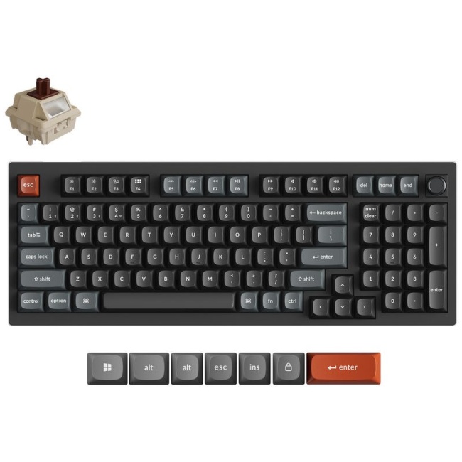 Keychron V5 Ultra (V5U-D3) QMK/VIA 8K Wireless Custom Mechanical Keyboard Brown Switch RGB 96% US