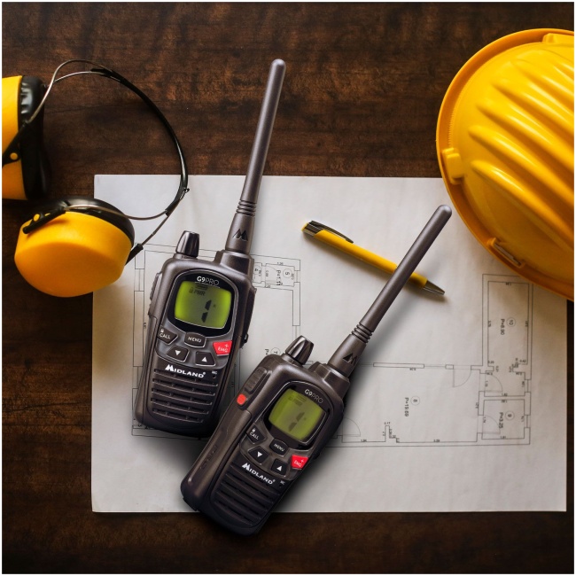 Midland G9 Pro Work Edition Valibox Includes 2x G9 Pro with Long Antenna, 2x Earphones & Carry Case - Image 6