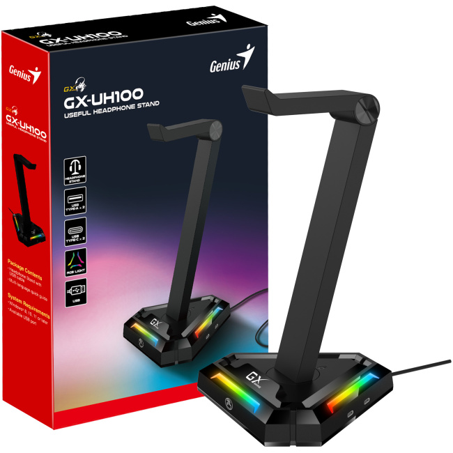 Genius Gaming Headphone LED Stand with USB Hub GX-UH100 - Image 7