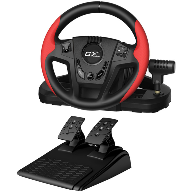 Genius Gaming Wheel Vibration-Gears-2xFoot Pedals PC/PS3/PS4 SpeedMaster