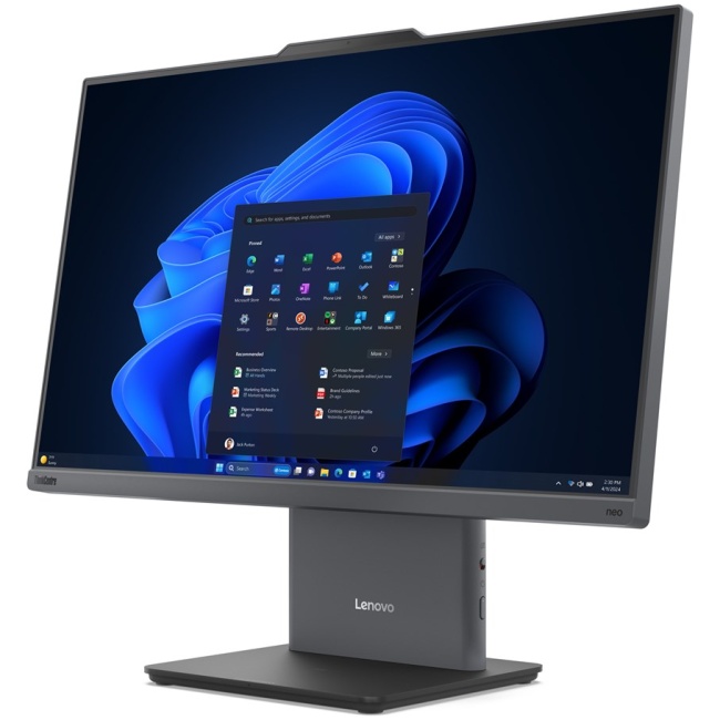 Lenovo ThinkCentre neo 50a 24 Gen 5 Intel Core 7 240H 60.5 cm (23.8") 1920 x 1080 pixels Touchscreen All-in-One PC 16 GB DDR5-SDRAM 1000 GB SSD Windows 11 Pro Wi-Fi 6 (802.11ax) Grey - Image 2
