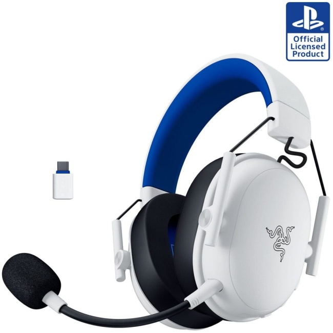 Razer BlackShark V3 X Hyperspeed Licensed for PlayStation - White - Wireless Headset - 2.4Ghz/BT/USB