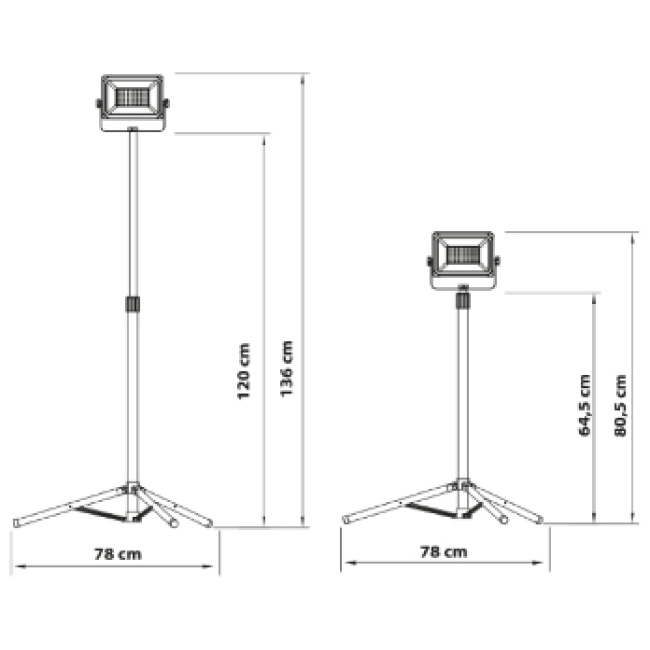 Rexer Floodlight with Tripod Mains Powered 4000k 1 x 50W / 5500 lms RX08050 - Image 4