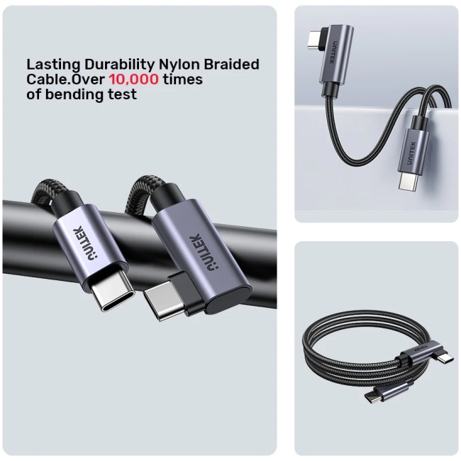Unitek MC USB-C Cable PD100W L-Shape 1.0m C14123BK-1M - Image 7