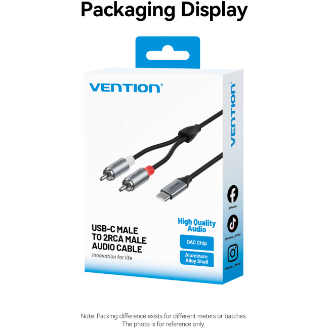 Vention AUDIO CONVERTER USB-C to 2RCA Male Cable 2.0m BIKHH - Image 12