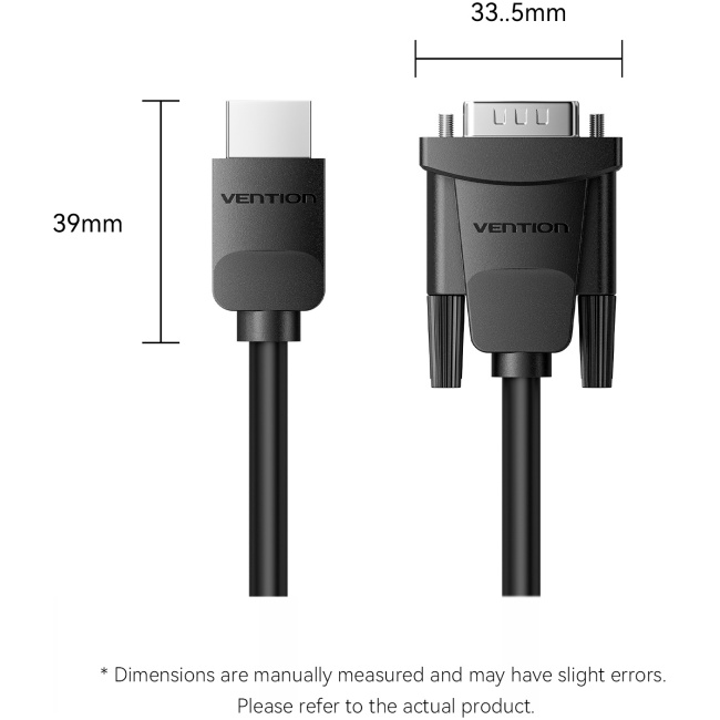 Vention HDMI-A Male to VGA Male Cable 3.0m Black ABMBI - Image 3