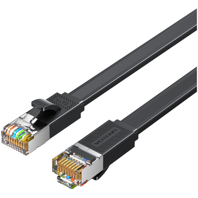 Vention NETWORK Cable CAT7 Flat 1.5m Black ICGBG