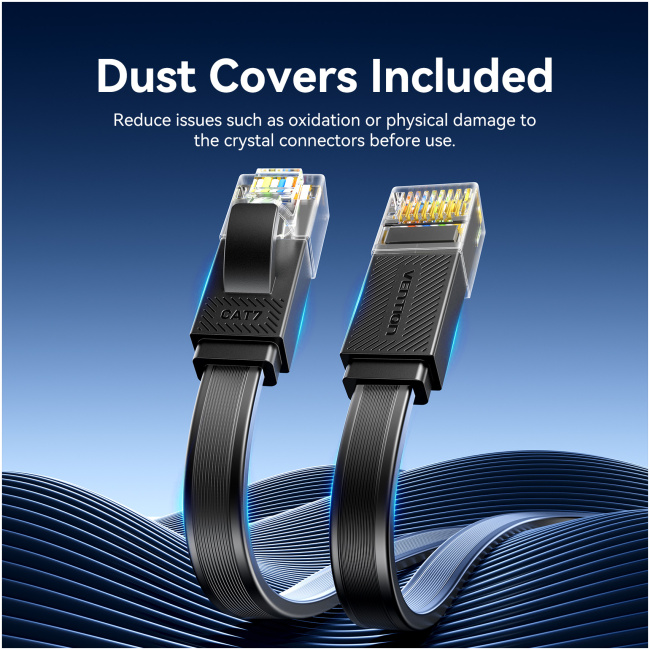 Vention NETWORK Cable CAT7 Flat 3.0m Black ICGBI - Image 8
