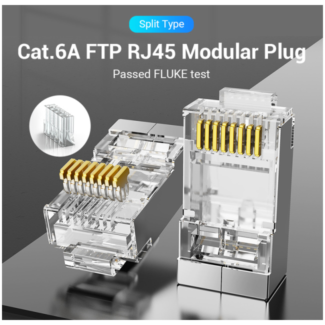 Vention NETWORK Connectors CAT6A FTP Modular Plug IDFR0-50 (50-Pack) - Image 2