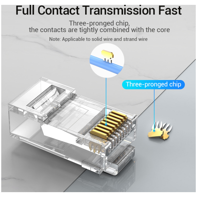 Vention NETWORK Connectors CAT6A UTP Modular Plug IDGR0-50 (50 Pack) - Image 3