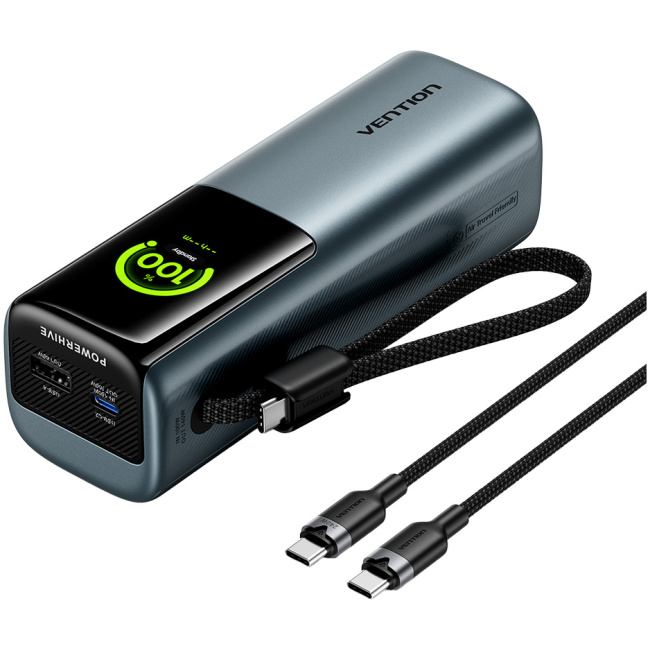 Vention Powerbank 27000mAh 200W 3xUSBC+USBA TFT Display +240W Cable FKGH0