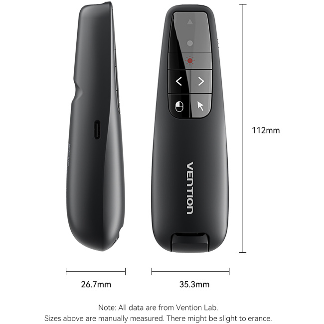 Vention Wireless Presenter Red Laser Pointer & Air Mouse Rechargeable KQPB0 - Image 15