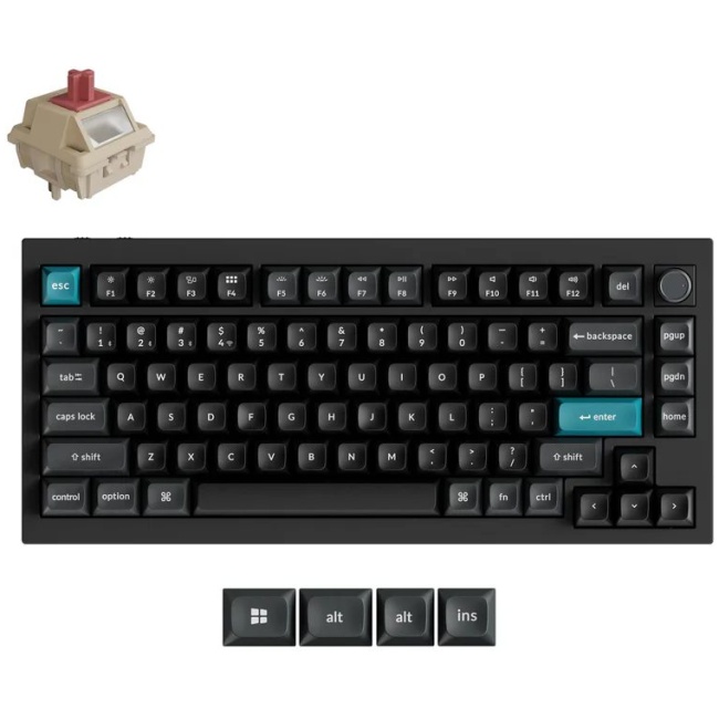 Keychron Q1 Ultra (Q1U-M1) ZMK RGB 8K Wireless Custom Mechanical Keyboard-Red Switch 75% US