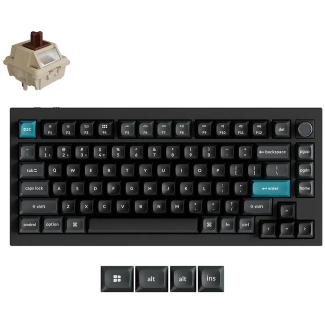 Keychron Q1 Ultra (Q1U-M3) ZMK RGB 8K Wireless Custom Mechanical Keyboard-Brown Switch 75% US