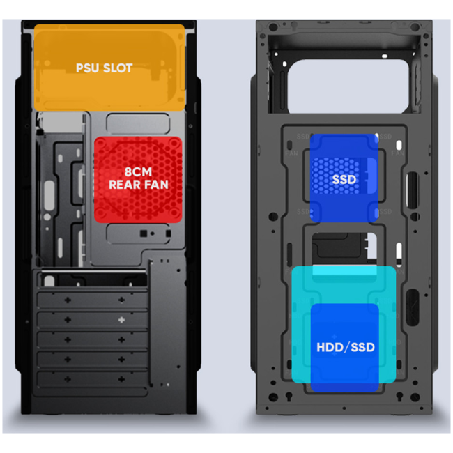 Alcatroz PC Case M-ATX FUTURA MILLENIA ECO M800 PRO with 250W PSU - Image 3