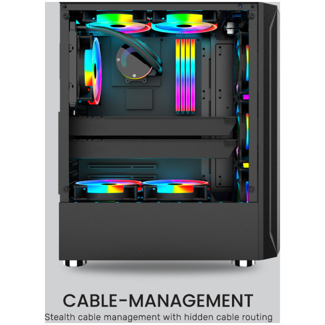 Armaggeddon Gaming Case ATX 3xARGB TRITRON 2 Black - Image 4
