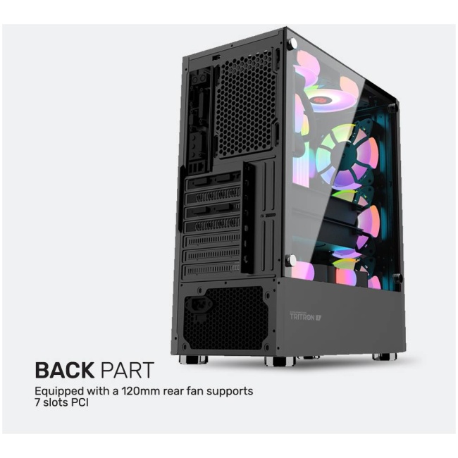Armaggeddon Gaming Case ATX 3xARGB TRITRON 3 Black - Image 3