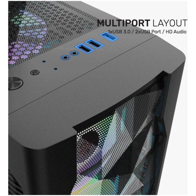 Armaggeddon Gaming Case ATX 3xARGB TRITRON 3 White - Image 5