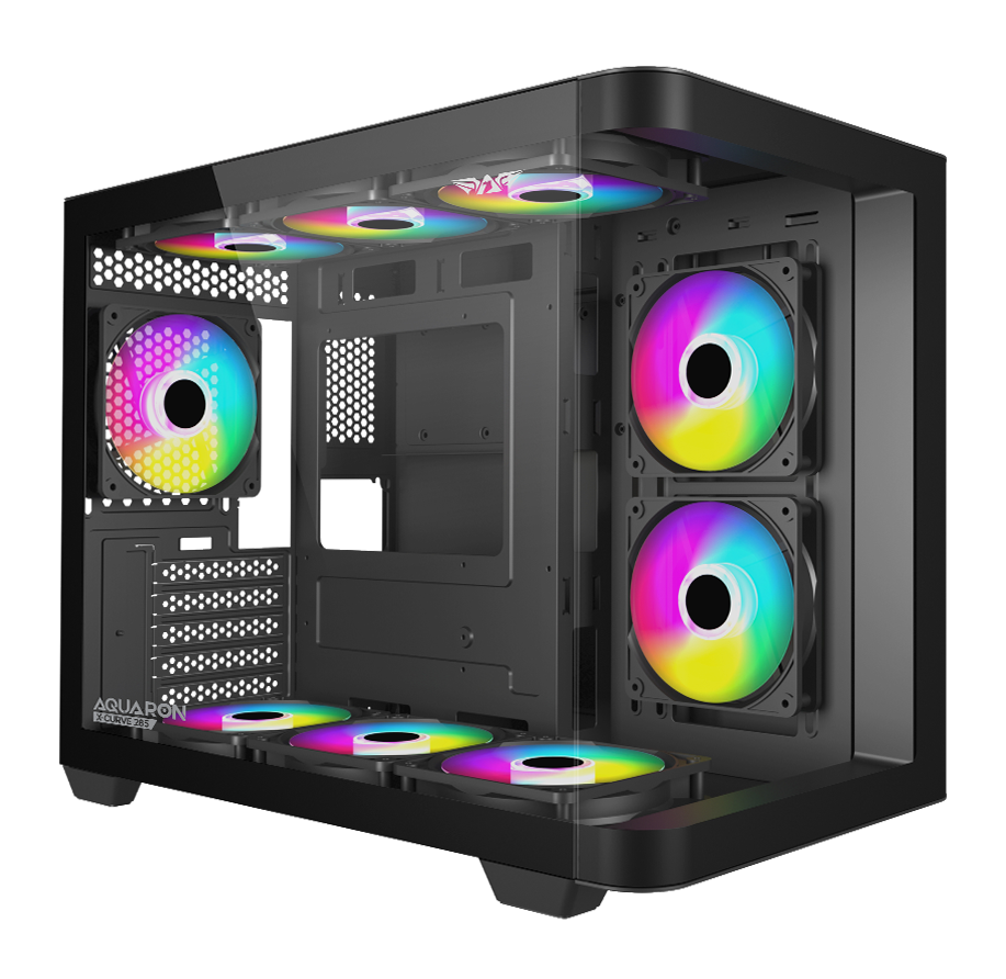 Armaggeddon Gaming Case ATX AQUARON X-Curve GiGa 10 E X10 With 10x ARGB Fans Black Armaggeddon Gaming Case ATX AQUARON X-Curve GiGa 10 E X10 With 10x ARGB Fans Black - Image 1