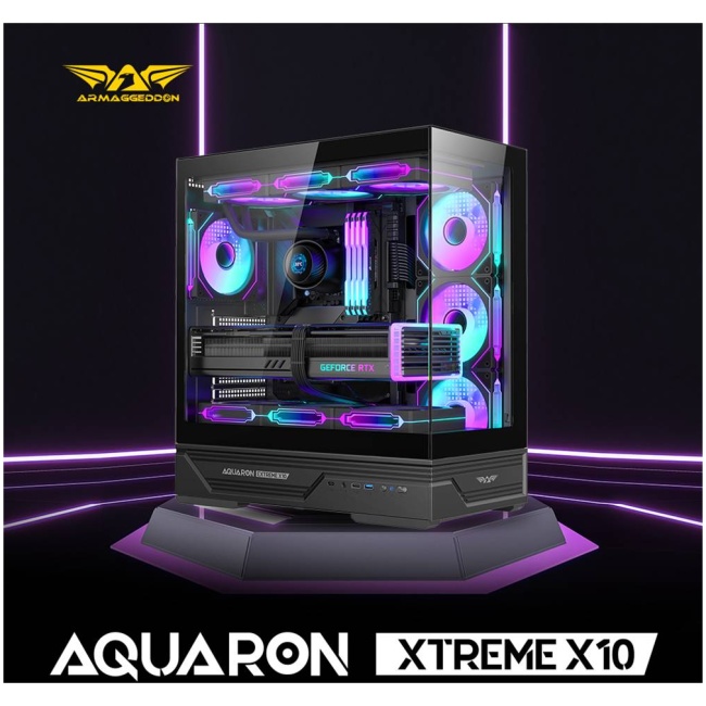 Armaggeddon Gaming Case ATX AQUARON XTREME X10 With 10x ARGB Fans - Image 2
