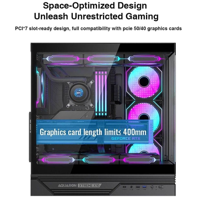 Armaggeddon Gaming Case ATX AQUARON XTREME X10 With 10x ARGB Fans - Image 6