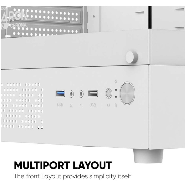 Armaggeddon Gaming Case M-ATX AQUARON DUPLEX 2 CHROMA White (3x Chroma Fans) - Image 3