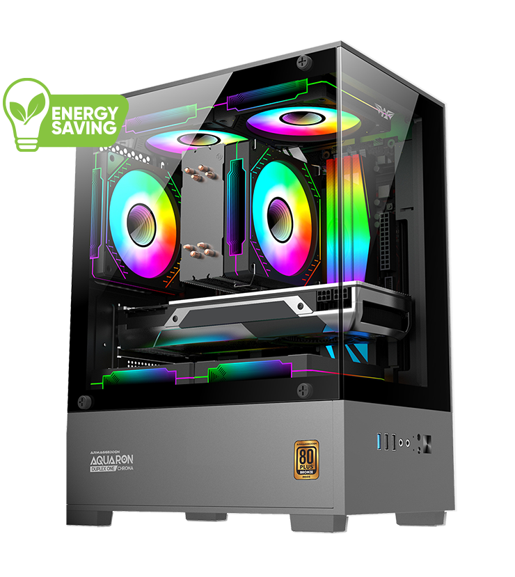 Armaggeddon Gaming Case M-ATX AQUARON NEMO Black (3x Chroma Fans & 250W 80+ PSU) Armaggeddon Gaming Case M-ATX AQUARON NEMO Black (3x Chroma Fans & 250W 80+ PSU) - Image 1