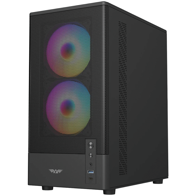 Armaggeddon Gaming Case M-ATX DEEPFREEZE DUPLEX 2 Black 3x ARGB Fans - Image 2