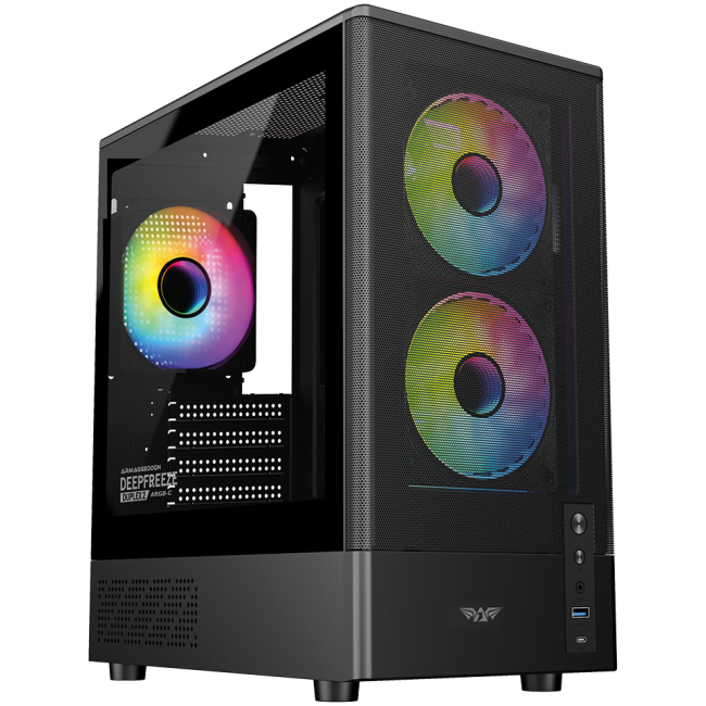 Armaggeddon Gaming Case M-ATX DEEPFREEZE DUPLEX 2 Black 3x ARGB Fans